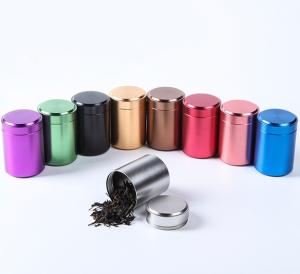 ODM 4 Colour 250ml Tea Tin Boxes Round Cannabursts