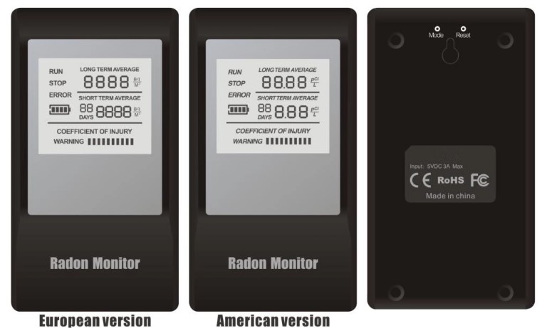 OBM Home Portable Radon Detector Lightweight with Lithium Battery