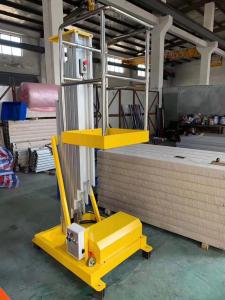 Quality Mast Type Hydraulic Aerial Work Platform Mobile Boom Lift Yellow Easy Move wholesale