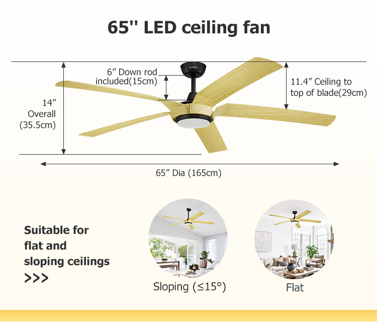 REACH Certified 1stshine LED Ceiling Fan with Dimmable Lighting and Remote Control
