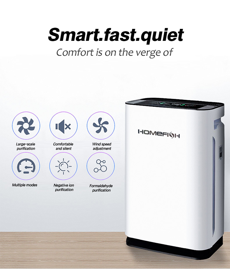 Homefish ODM Purificatore Acqua Luchtreiniger Smart Luftreiniger Hepa Air Scrubber PM2.5 UVC Light humidifier Air Purifier