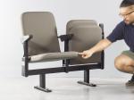 Folding Fabric Beam Mounted Stadium VIP Chair With Armrest