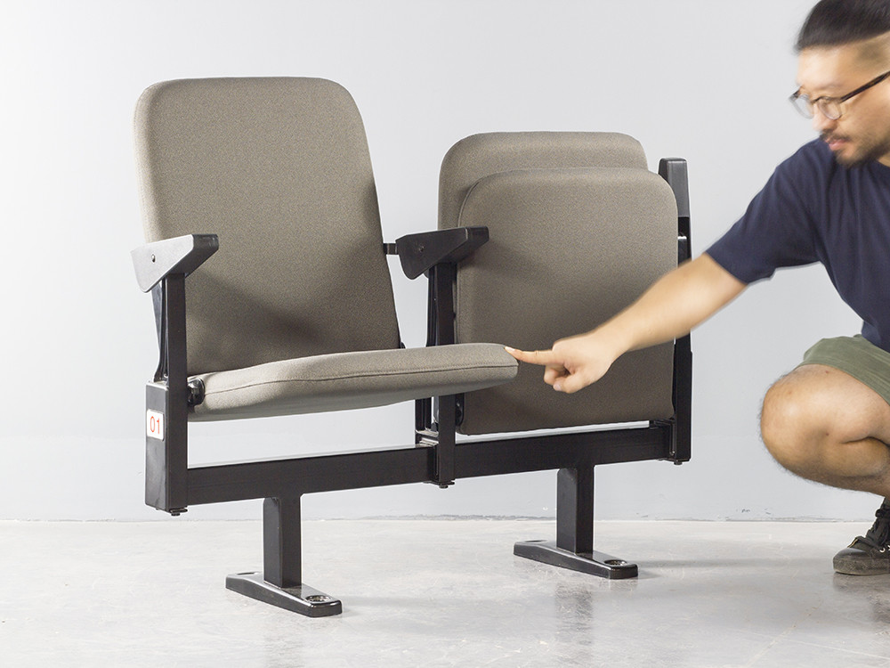 Folding Fabric Beam Mounted Stadium VIP Chair With Armrest