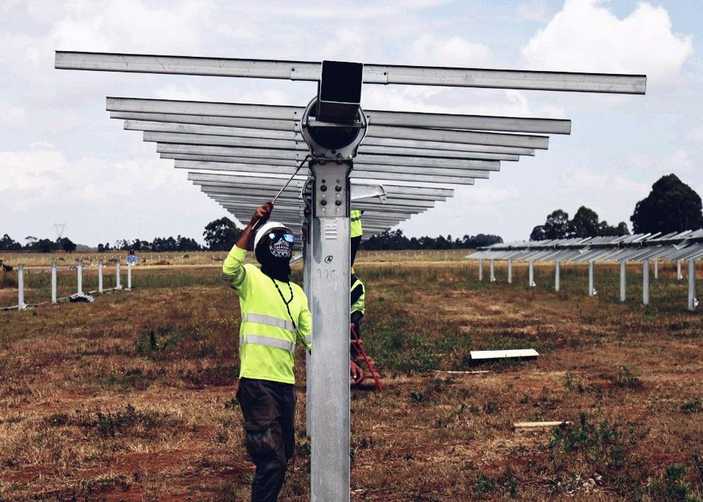 Customized Ground PV Photovoltaic Single Column Tracker Mounting Bracket Stand Support