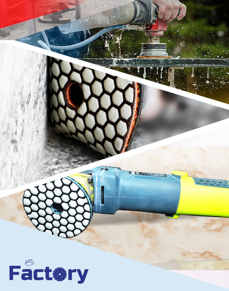 Customized Colors 3 / 4inch Diamond Polishing Pads for Stone Slabs Polishing