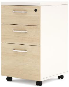 Quality Wooden Melamine Office Furniture Small Mobile Storage Cabinet With 3 Sliding Drawers wholesale