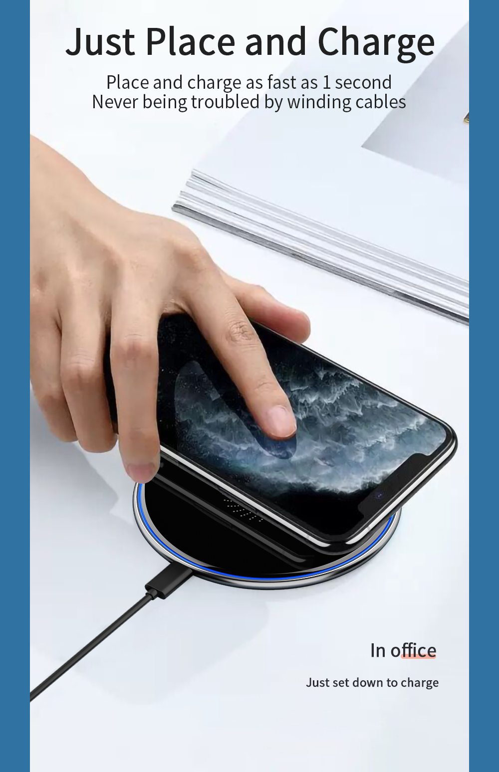 Mirror Desktop Ready Stock Quick Qi Wireless Charger 15W for 12 Series Mobile Accessories