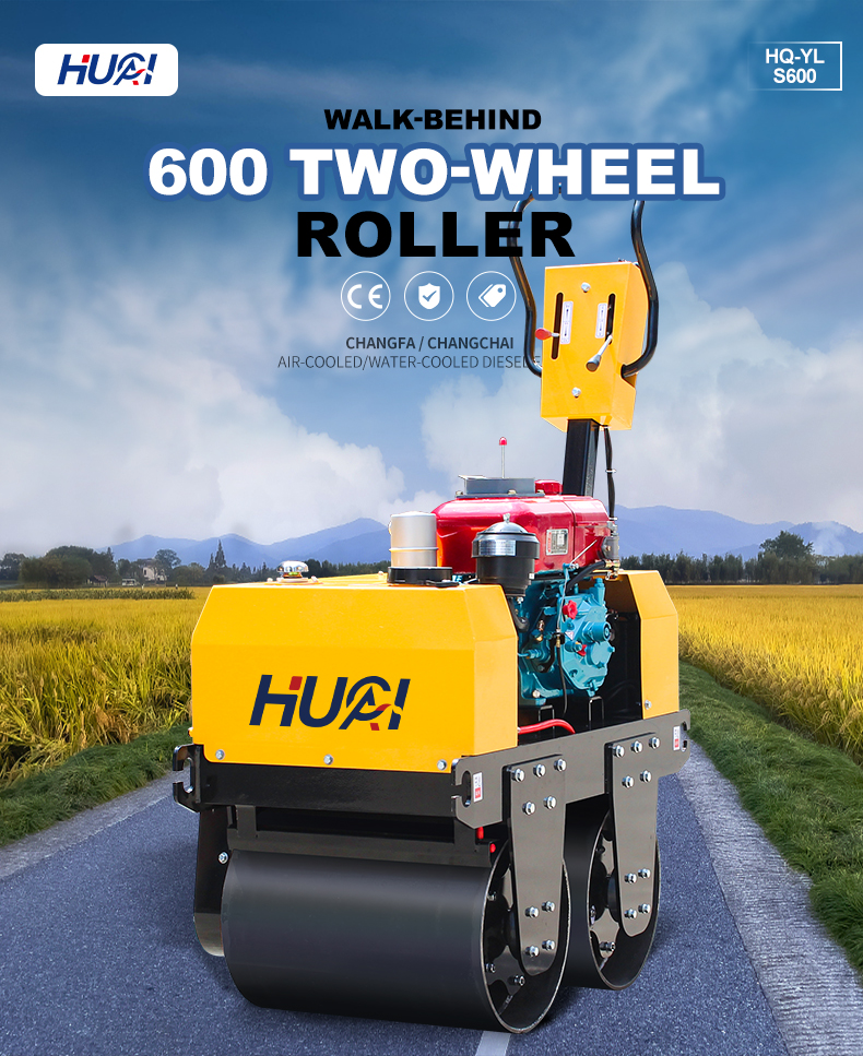 500kg Mini Asphalt Vibratory Road Roller Compactor Machine for Walk Behind Double Drum