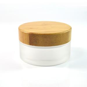 Quality 1Oz 50ml Bamboo Small Makeup Containers , Round Wooden Cap Cosmetic Cream Jar wholesale