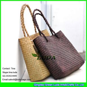 Quality LUDA 2016 new item colored seagrass ladies straw beach bag wholesale