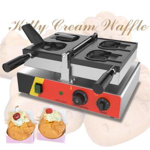 Quality 110v 220v AM-02CO Non Stick Pan Animal Shaped Hello Kitty Ice-cream Waffle Cone Machine wholesale