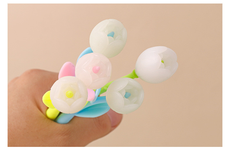 0.5mm Creative Silicon Gift Gel Pen Sun Color Changing Tulip Shape Neutral Pen