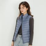 Wholesale Zipper Up Stand Collar Plus Size Premium 90% White Duck Down Vest