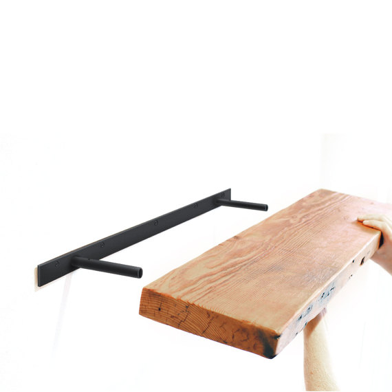 Brushing and Included Hardware Solid Steel Heavy Duty Floating Shelf Bracket