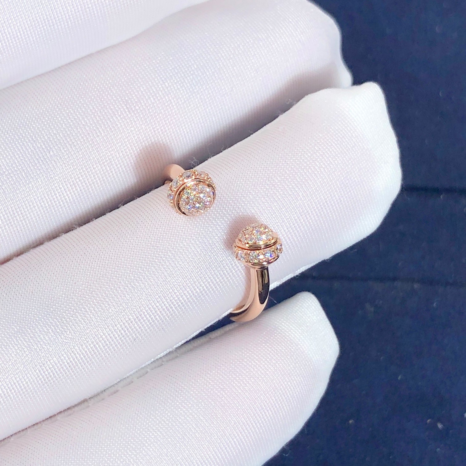 High-End High Quality Fine Jewelry Pure 18k Gold Jewelry Piaget Possession Open Ring Natural Diamonds Ring