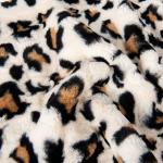 Weft Knitted 100% Polyester Super Soft Leopard Print Rabbit Fur Faux Fur Fabric