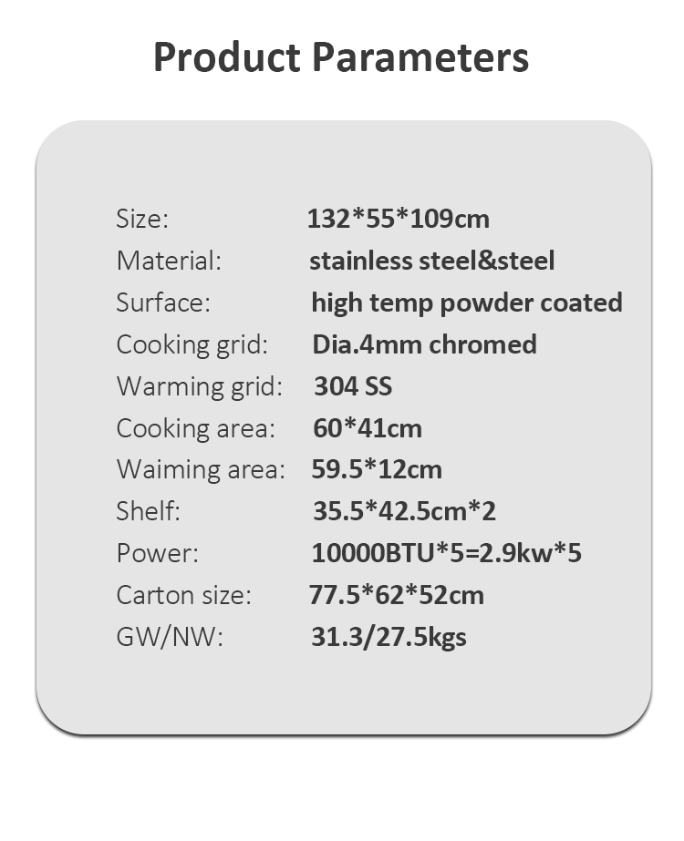 Outdoor Cooking Butane Gas BBQ Grill with 4 1 Burners and Stainless Steel Construction
