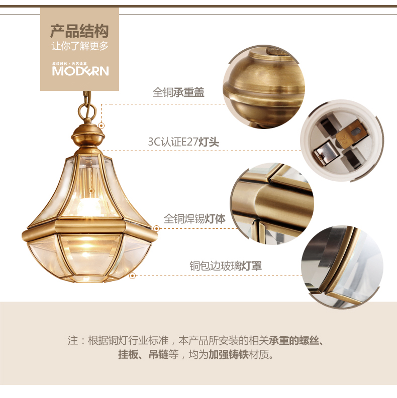 Europe Lustre Copper Led Pendant Chandeliers Lamp Glass Corridor Led Chandelier(WH-CI-140)
