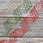 Hollowed Green Burlap Ribbon 63mm Burlap Fabric Ribbon ISO14001