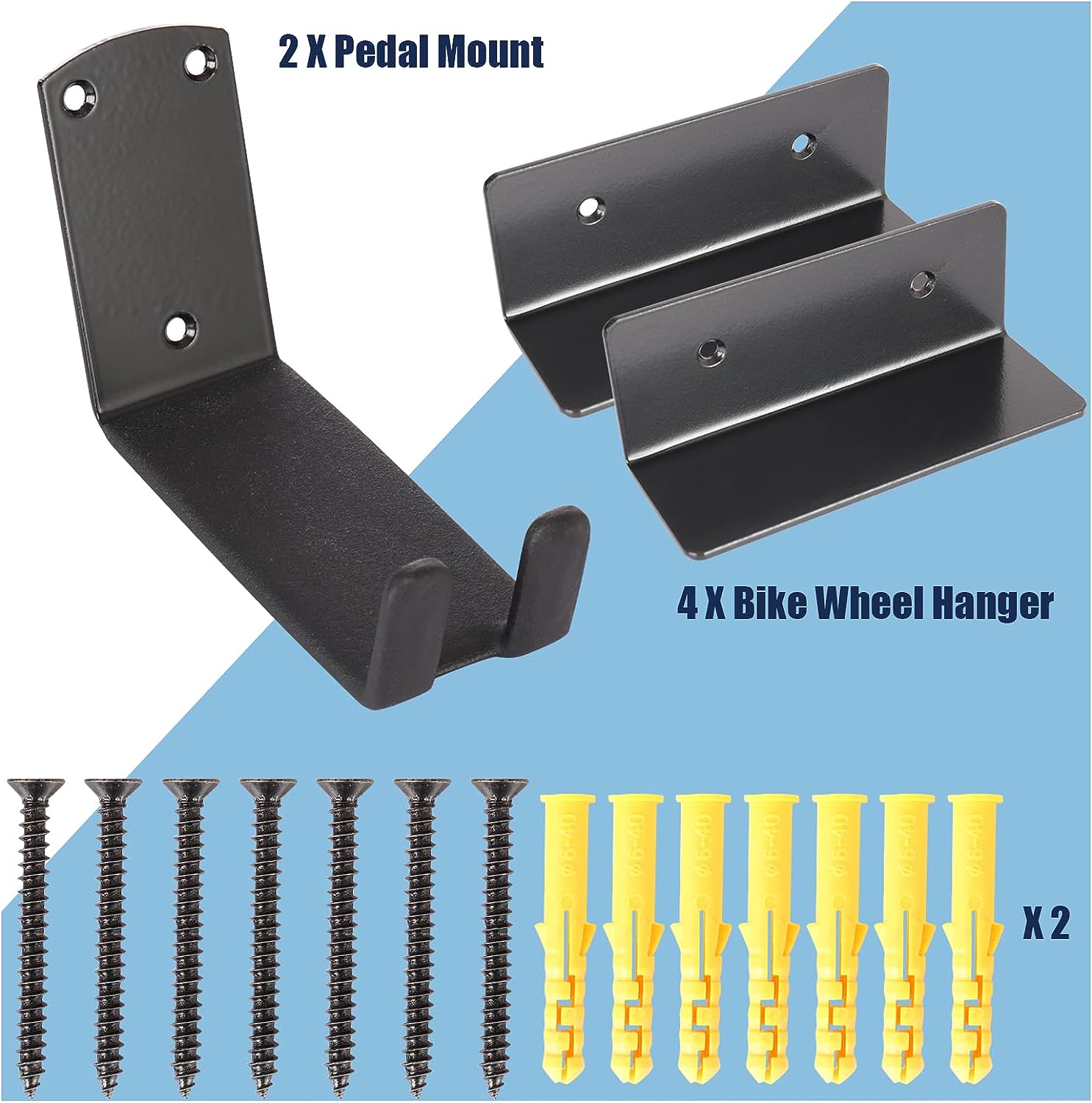 Convenient Bike Storage with Rubber Pad Powder Coated Bike Pedal Hanger Wall Mount
