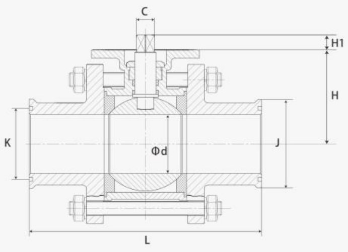 Premium Outlet High Platform 304 316 Stainless Steel Clamped 3PC Ball Valve