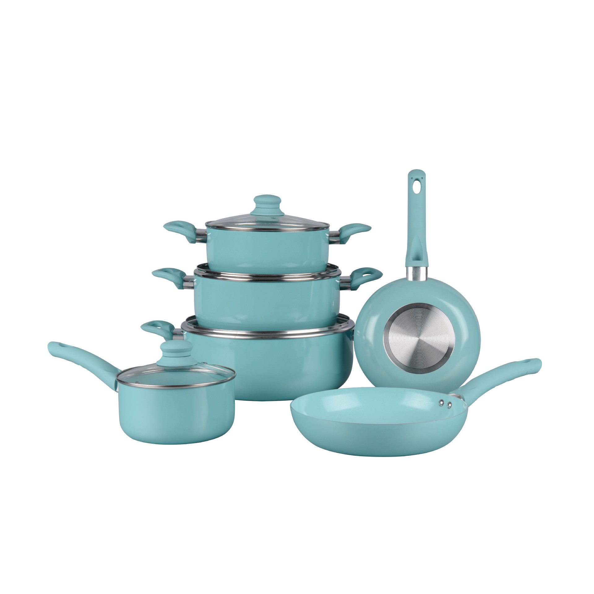 High Quality 12 Piece Aluminum Non Stick Cooking Pot And Pans Set Kitchen Soup Pot Cookware Sets