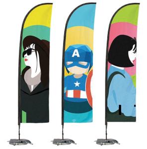 Quality Fabric Printed Flying Beach Advertising Banner Flags Custom Promotional Flags wholesale