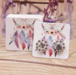 4 CMYK Color Necklace Card Packaging Glossy Lamination Earring Packaging Card
