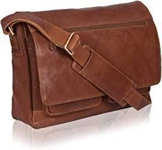 Quality 14inch Laptop Womens Leather Messenger Bag Canvas Cowhide 400g wholesale