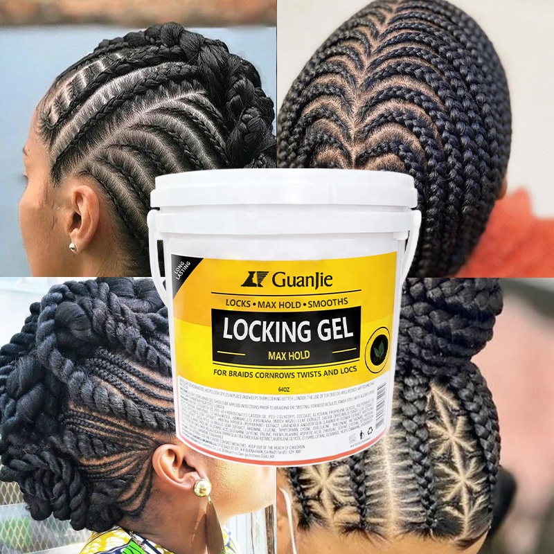 Extreme Hold High Shine Edge Control Gel for Braids Twist Locs 64oz Smooth and Locks