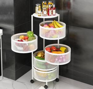 Quality Carbon steel Round Rotatable Multi Layer Kitchen Shelf For Fruit Vegetable wholesale