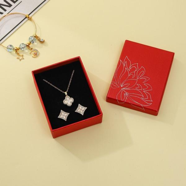 Black Luxury Foam Insert Jewelry Box Paper Packaging Cardboard Jewelry Gift