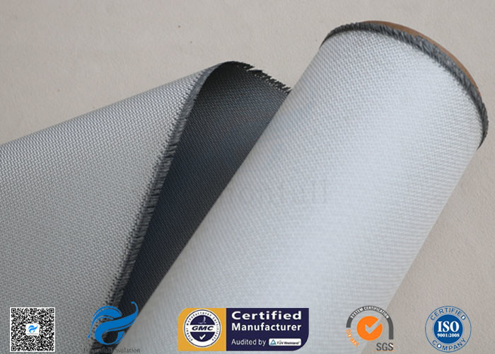Expansion Joint Satin Weaving silicone fiberglass cloth 530g 0.5mm One Side Grey