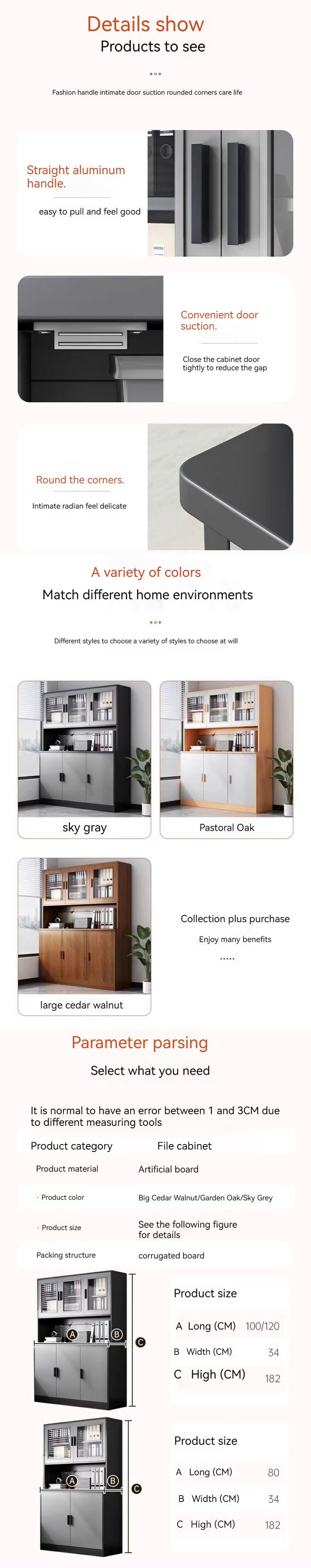 Spacious Wooden Storage Cabinet for Certificates and Trophies in Office or Living Room