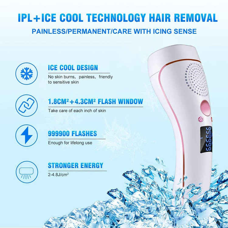 White 990000 Flashes 50HZ 60HZ 2.6A IPL Laser Epilator