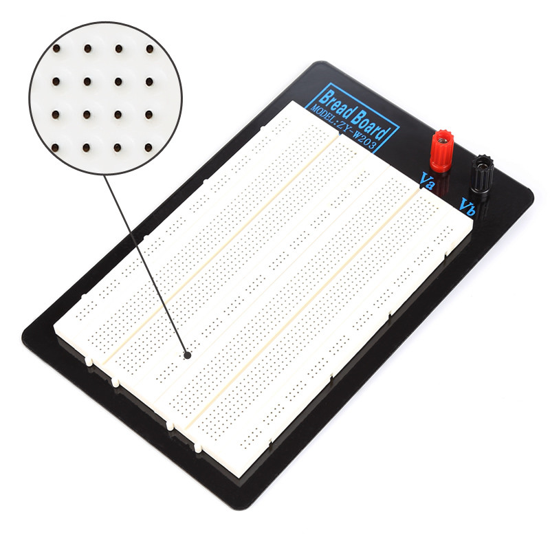 3 Terminal Strips Round Hole Breadboard ABS Material 2420 Tie Points