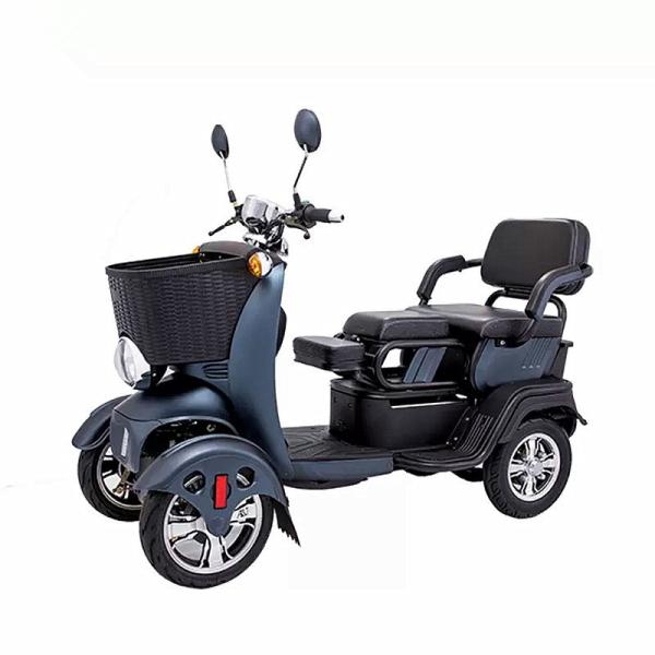 Household four-wheel electric vehicle small scooter three-seat adjustable