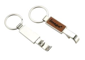 Quality Laserable PU Leather Metal Bottle Opener Keychain Rectangle With Keyring wholesale