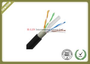 Quality Outdoor Cat6 UTP Network Fiber Cable 0.56mm Copper Double Jacket 1000ft 23AWG wholesale