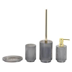 Quality Ion Nickel Plated Glass Bathroom Accessories With Vertical Stripe wholesale