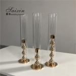 Gold Candlestick Holders Wedding Deco Centerpiece Metal Gourd 25CM 20CM