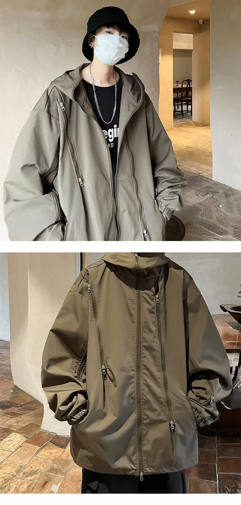Casual Jacket Windbreaker Jacket Fashion Street Jacket for Men