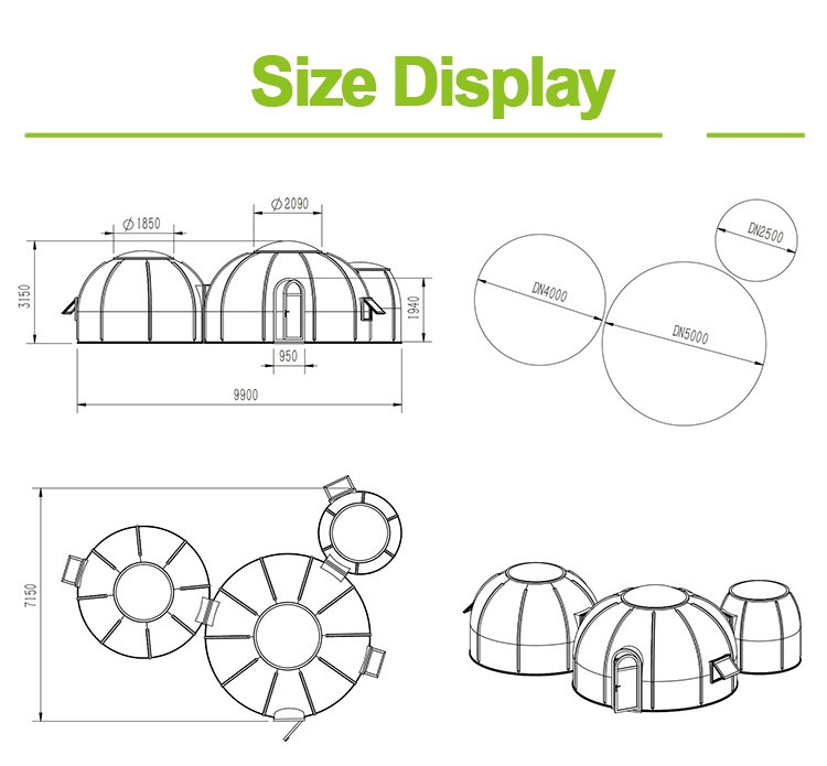 Sound Insulation Plastic Bubble Tent Prefab Wind Resistance Picnic Bubble Tent