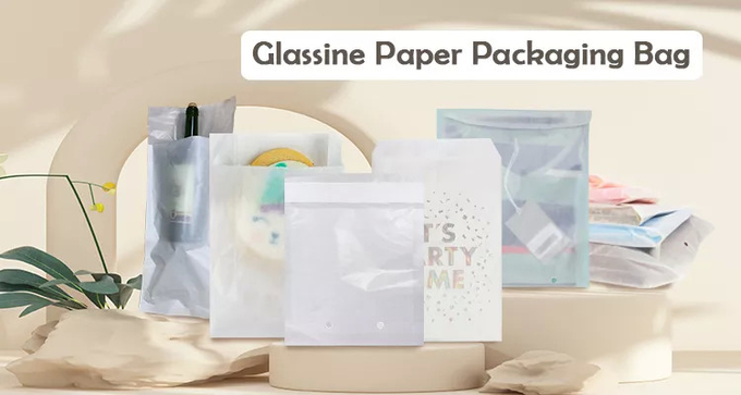 Semi Opaque Clear Recylable Transparent Tracing Paper Bag FSC For Gifts Packaging