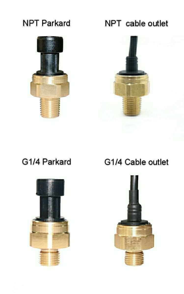 1%FS Brass Pressure Sensor For Water Parkard Electrical Connection