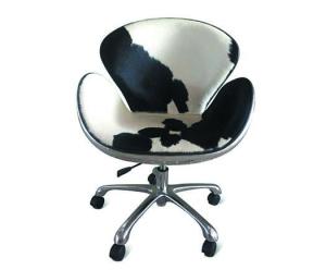 Quality Office Aviator Swan Chair - Casters - Polished Aluminium - Genuine Cowhide wholesale