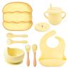 Buy cheap Yellow Food Grade Silicone Bib And Bowl Set Eco BPA Free Silicone Feeding Set from wholesalers