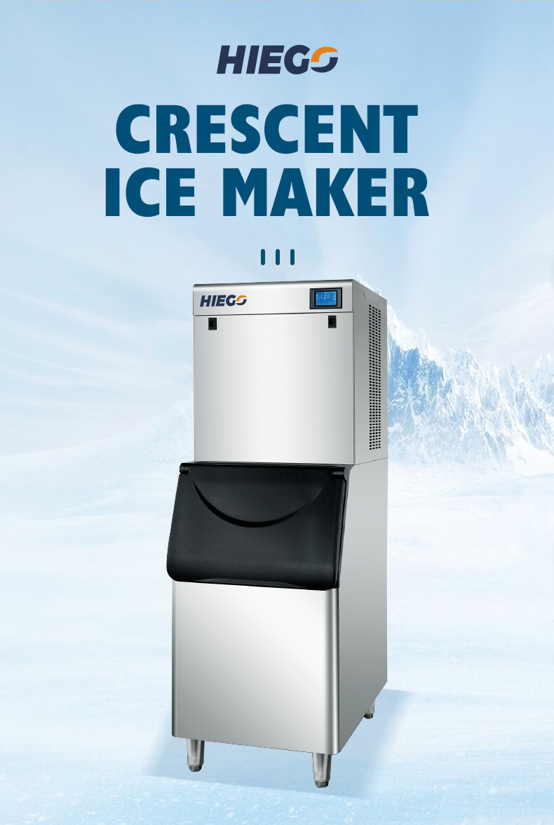 200KG /24H Commercial Crescent Ice Machine Automatic Crescent Ice Maker Machine
