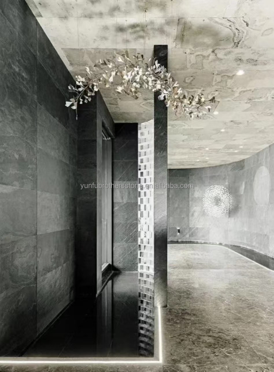 Hotel Interior Graphic Design Natural Flexible Stone Veneer Panel Wall Cladding Tile