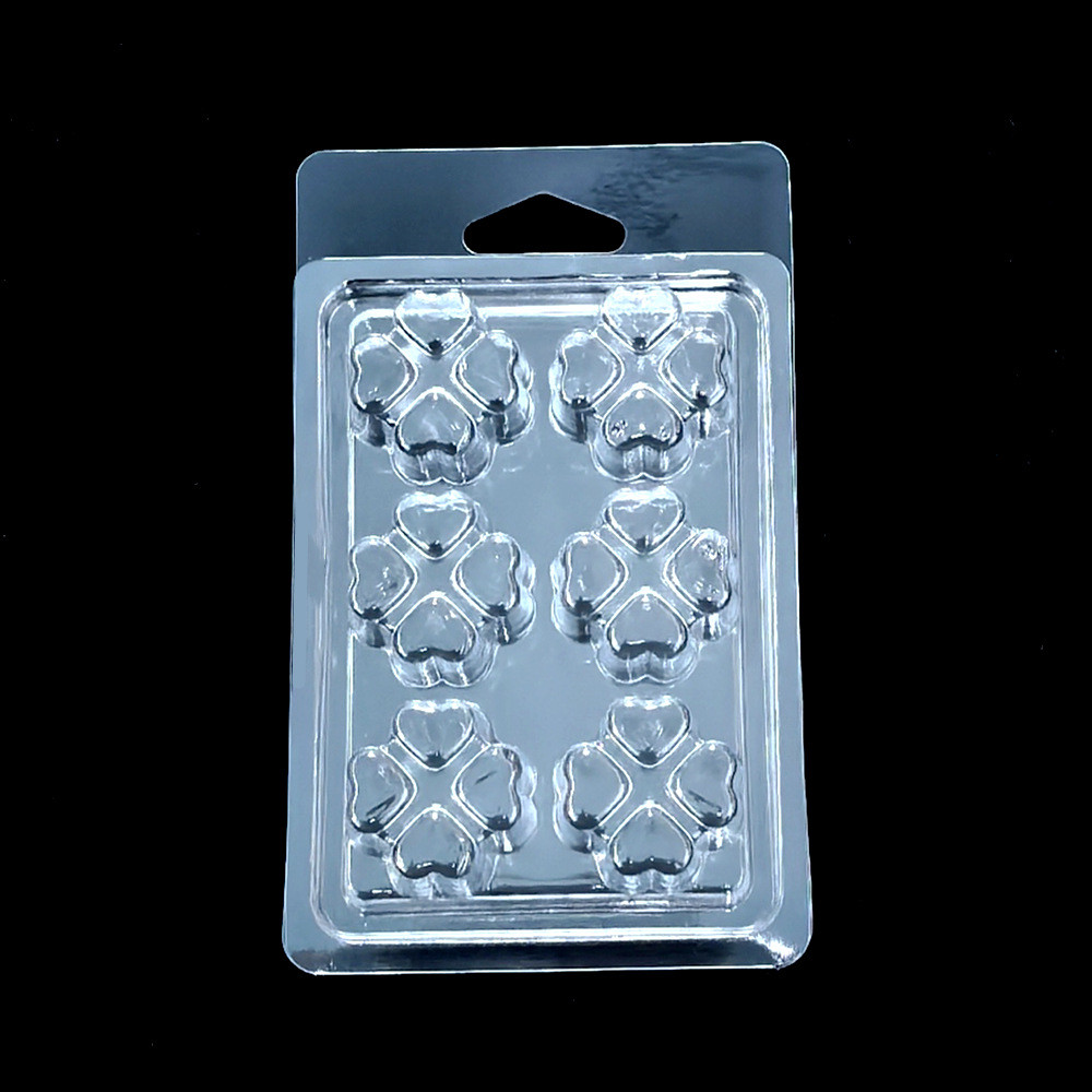 Custom Clear Plastic Wax Melt Blister Packaging Clamshell Packaging for Candle Wax Blister Candle Box with Hanger
